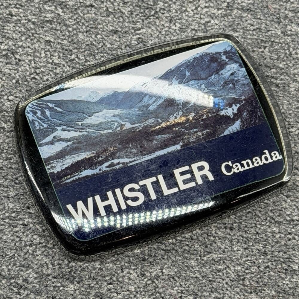 Whistler BC Canada Travel Souvenir Fridge Magnet Snowy Mountain Ski Resort Photo
